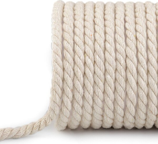 Textil Soldán Bavlněná kroucená šňůra / provaz 510641 režná na tašky, průměr 7mm (šňůra na metry)