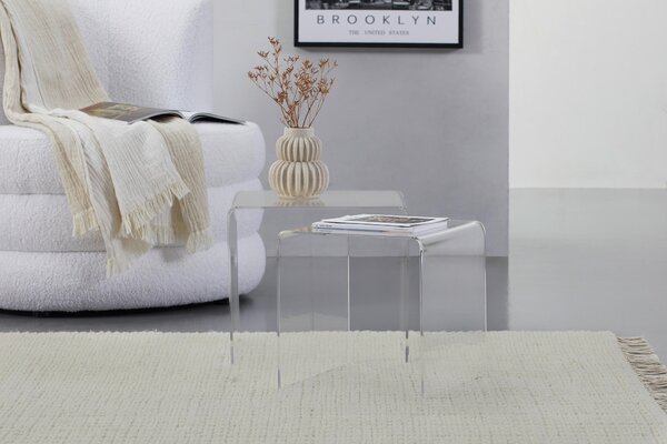 SADA ODKLÁDACÍCH STOLKŮ, čiré, plast, 40/33/36/33/33 cm - Online Only konferenční stolky, Online Only