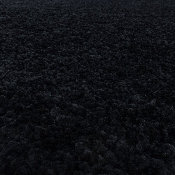 Kusový koberec Sydney Shaggy 3000 black kruh 200x200 cm