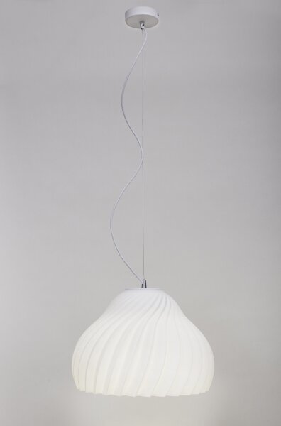 Lustr na lanku SILVO 1xE27/60W/230V pr. 38 cm bílá