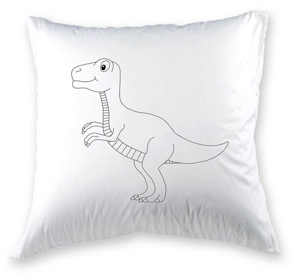 Povlak na polštář k vymalování Veba GOLA tisk Svět dinosaurů - vytvoř si vlastní pravěké dobrodružství / fixy Velikost: 40x40 cm