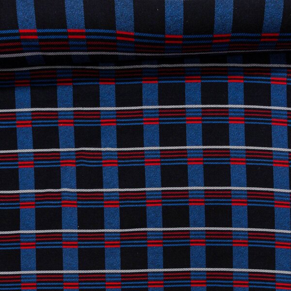 Flanel bavlněný A-3 modro-červené káro, š.150cm (látka v metráži)