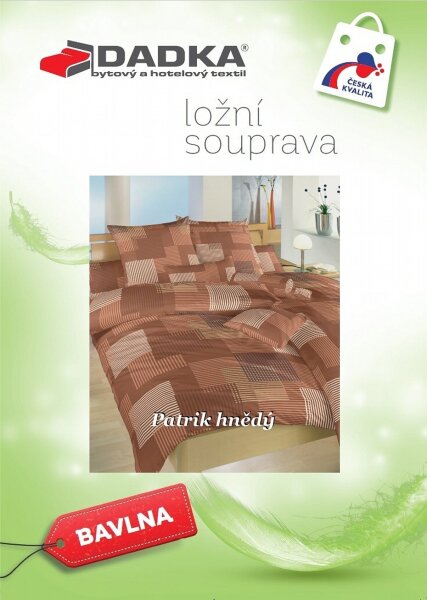 DADKA Bavlněné povlečení Patrik hnědé 140x200, 70x90 cm
