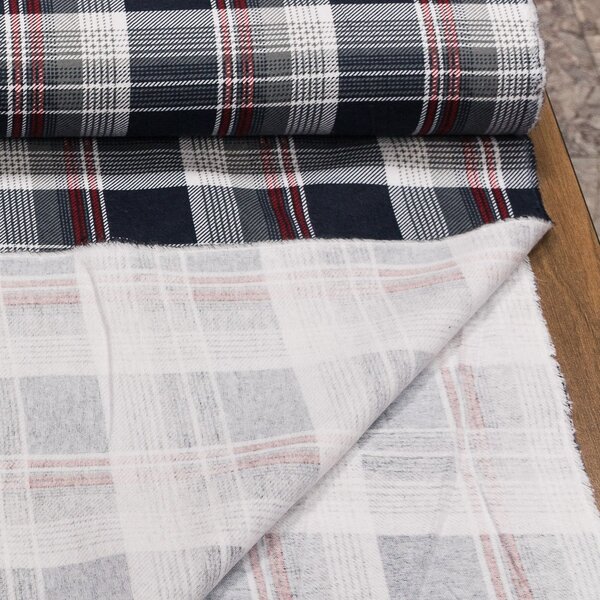 Flanel bavlněný A-5 modro-šedé káro, š.150cm (látka v metráži)