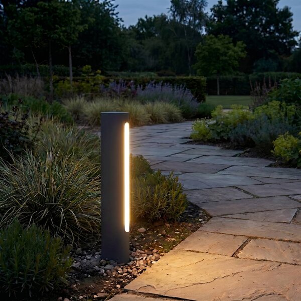 Lucande LED osvětlení cesty Celiora, výška 45 cm, antracitová barva, IP65, Černá, Hliník, Moderní