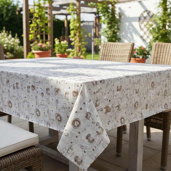Ubrus PVC s textilním podkladem 1261-1, coffee šedé, š.140cm (metráž)