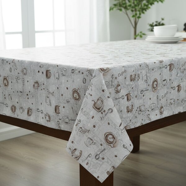 Ubrus PVC s textilním podkladem 1261-1, coffee šedé, š.140cm (metráž)