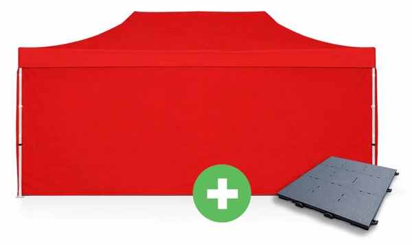 Nůžkový stan 3x6m ALU PREMIUM SET - plné bočnice + podlaha barva Černá