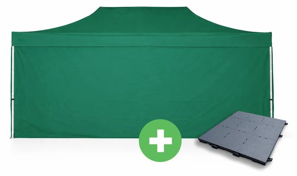 Nůžkový stan 3x6m ALU PREMIUM SET - plné bočnice + podlaha barva Černá
