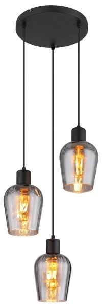Globo 15627-3 - Lustr na lanku RYAN 3xE27/40W/230V pr. 28,5 cm černá