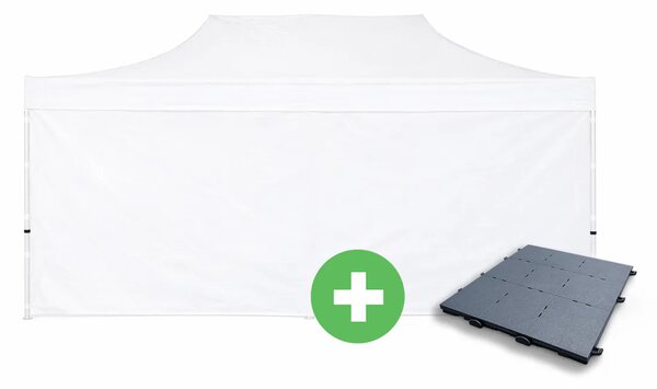 Nůžkový stan 4x8m ALU PREMIUM SET - plné bočnice + podlaha barva Bílá