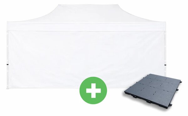 Nůžkový stan 3x6m ALU PREMIUM SET - plné bočnice + podlaha barva Bílá