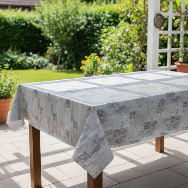 Ubrus PVC s textilním podkladem 1634-04, dřevo se znakem šedé, š.140cm (metráž)