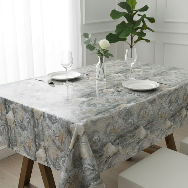 Ubrus PVC s textilním podkladem 1573-01, šedý mramor, š.140cm (metráž)