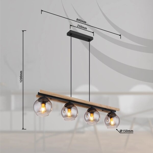 Globo 15569-4HW - Lustr na lanku CONNI 4xE27/25W/230V