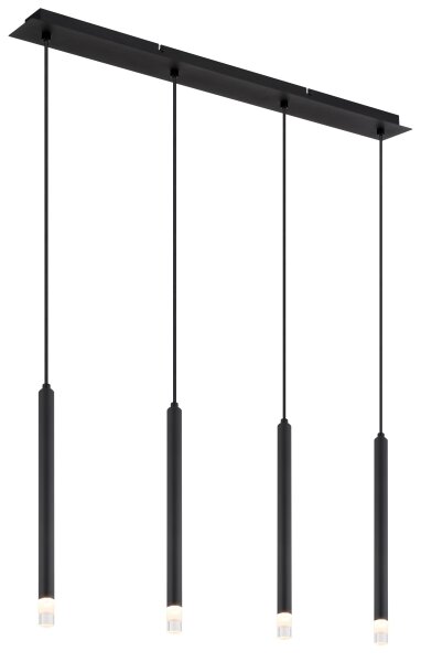 Globo 15629-4 - Lustr na lanku BLAKE 4xG9/4W/230V černá