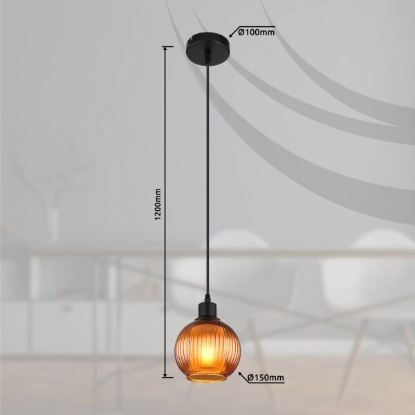 Globo 15638B - Lustr na lanku ZUMBA 1xE27/25W/230V pr. 15 cm měď