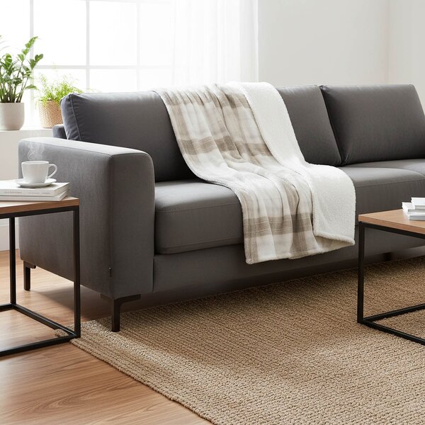 Bellatex Luxusní hebká hřejivá deka KORALL FLUTTO - imitace vlny, béžová kostka 150×200 cm