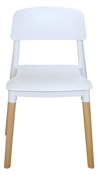 Jídelní židle GAMA — masiv buk/plast, bílá