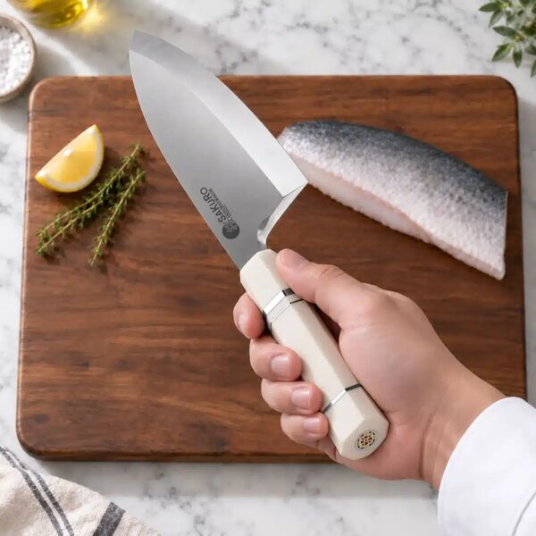 Kuchyňský nůž Deba z nerezové oceli SaKuRo Ivory 20,4 cm