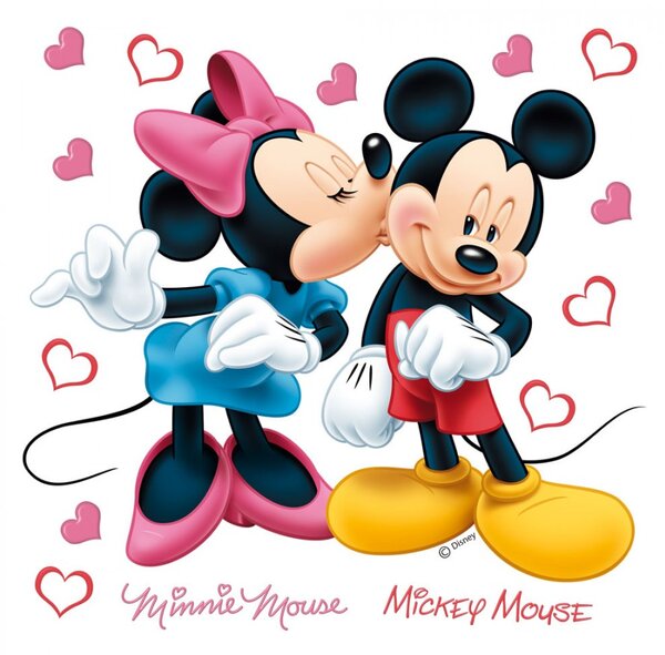AG Design Samolepky na zeď Disney Mickey a Minnie love DKS1085, 30 x 30 cm