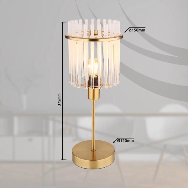 Globo 15698TM - Stolní lampa GORLEY 1xE14/40W/230V pr. 15 cm zlatá
