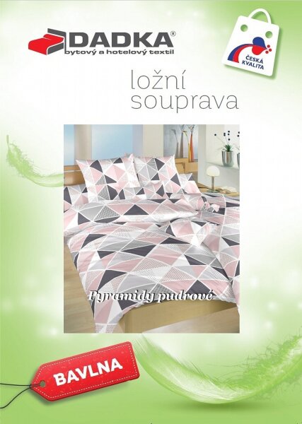 DADKA Bavlněné povlečení Pyramidy pudrové 140x200, 70x90 cm