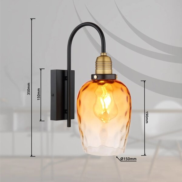 Globo 15786W - Nástěnná lampa SALVY 1xE27/60W/230V oranžová
