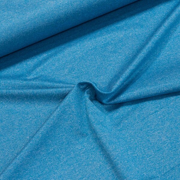 Softshell letní 736 světle modrý melír 200g/m2, š.150cm (látka v metráži)