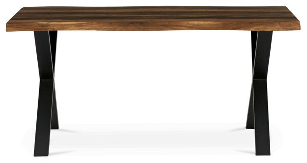 Jídelní stůl 160x90 cm HT-F4316 OLW staré dřevo / černé nohy