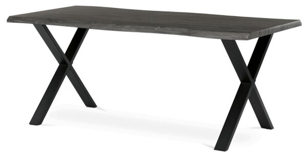 Jídelní stůl 180x90 cm HT-F4318 GREY šedý dub / černé nohy