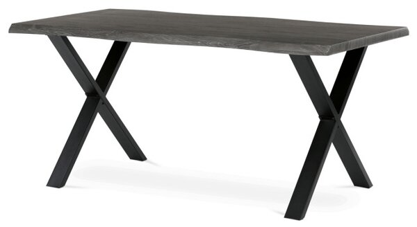 Jídelní stůl 160x90 cm HT-F4316 GREY šedý dub / černé nohy