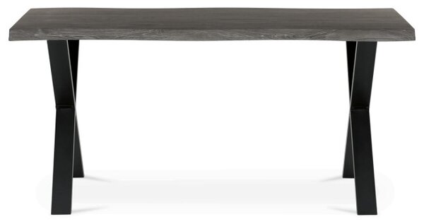 Jídelní stůl 160x90 cm HT-F4316 GREY šedý dub / černé nohy