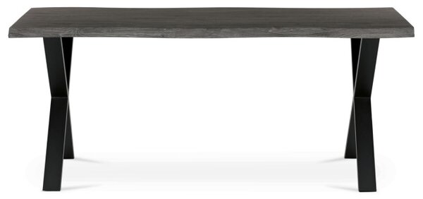 Jídelní stůl 180x90 cm HT-F4318 GREY šedý dub / černé nohy