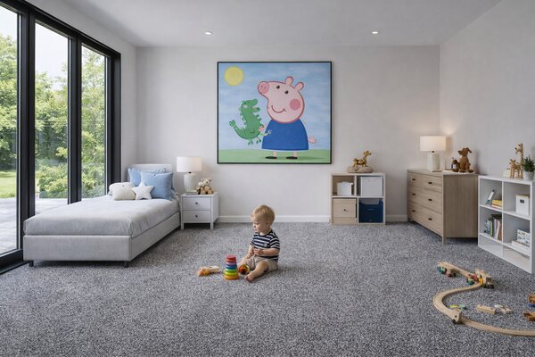 Lano, Metrážový koberec Sparkle 820, na míru, šíře 4m,5m, šedá, ab (mřížka), dětský pokoj