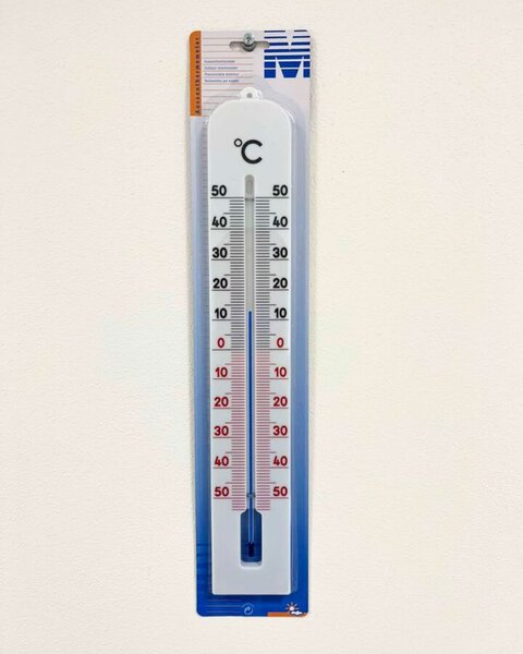 Venkovní teploměr 400 x 67 mm - plast, bílá
