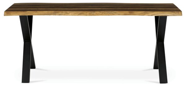 Jídelní stůl 180x90 cm HT-F4318 OLW stare dřevo / černé nohy