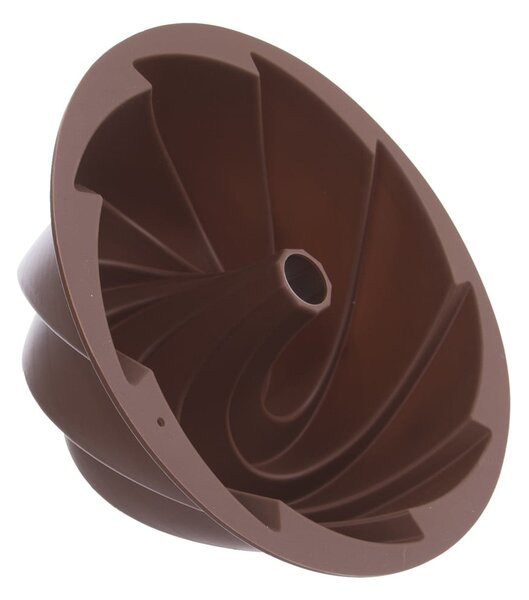 Hnědá silikonová forma na bábovku Orion Flower, ø 23,5 cm