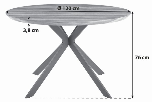 JÍDELNÍ STŮL, černá, barvy dubu, 120/120/76 cm MID.YOU - Jídelní stoly, Online Only