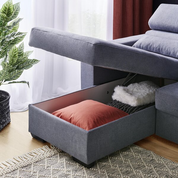 ROHOVÁ SEDAČKA, textil, modrá Carryhome - Sedací soupravy, Online Only