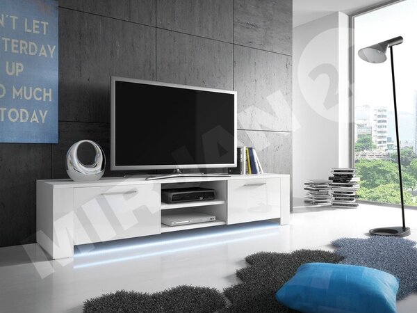 TV stolek Cleo IX, Barva: bílá / šedý lesk 5902928063547