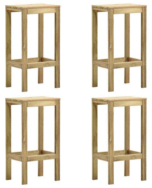 Zahradní barové stoličky 4 ks impregnované borové dřevo