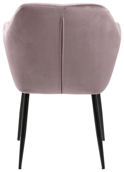 ŽIDLE S PODRUČKAMI, velur, černá, starorůžová Ambia Home - Jídelní židle, Online Only