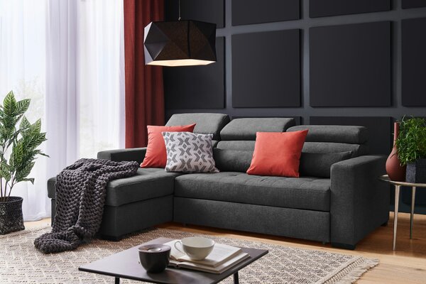 ROHOVÁ SEDAČKA, textil, barvy grafitu Carryhome - Sedací soupravy, Online Only