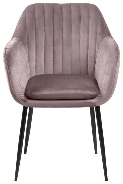 ŽIDLE S PODRUČKAMI, velur, černá, starorůžová Ambia Home - Jídelní židle, Online Only