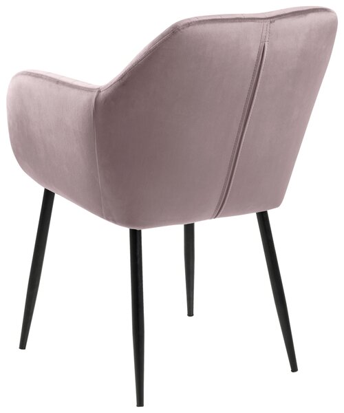 ŽIDLE S PODRUČKAMI, velur, černá, starorůžová Ambia Home - Jídelní židle, Online Only