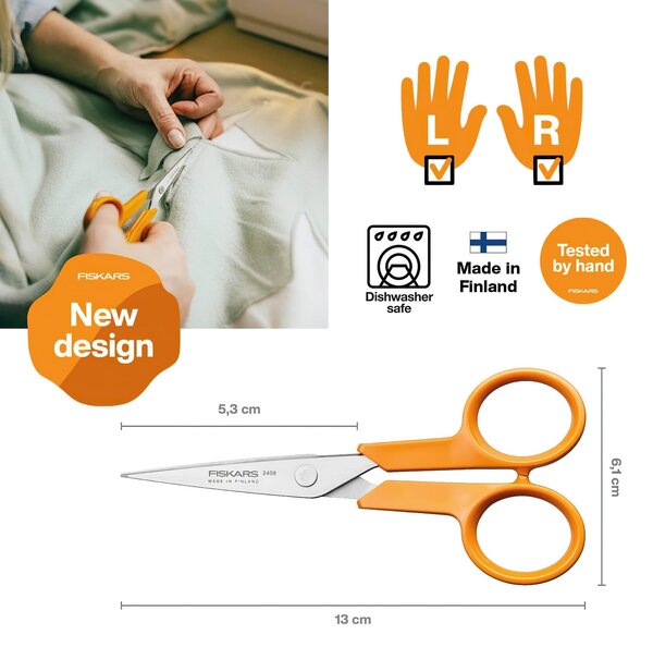Fiskars Vyšívací nůžky FISKARS 1075057, ostré hroty , délka 13 cm