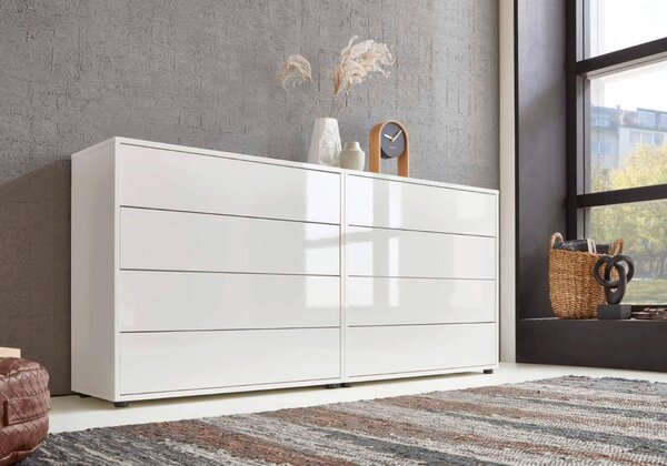 ŠIROKÁ KOMODA, bílá, vysoce lesklá bílá, 158/73/33 cm MID.YOU - Široké komody, Online Only