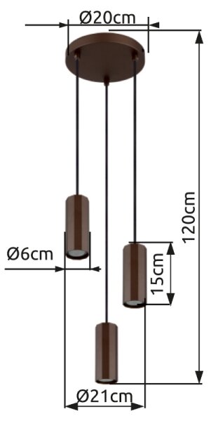 Globo 57919-3H - Lustr na lanku JAMES 3xGU10/25W/230V