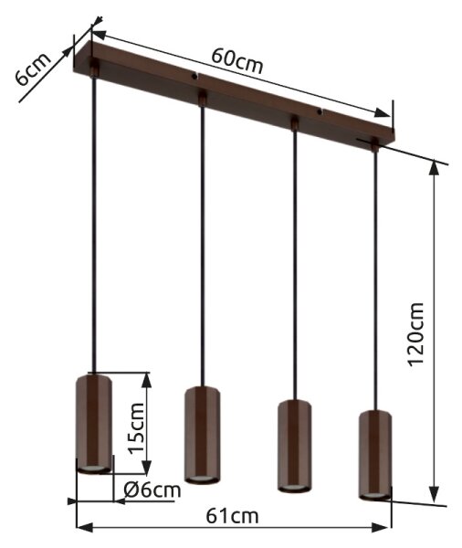 Globo 57919-4H - Lustr na lanku JAMES 4xGU10/25W/230V